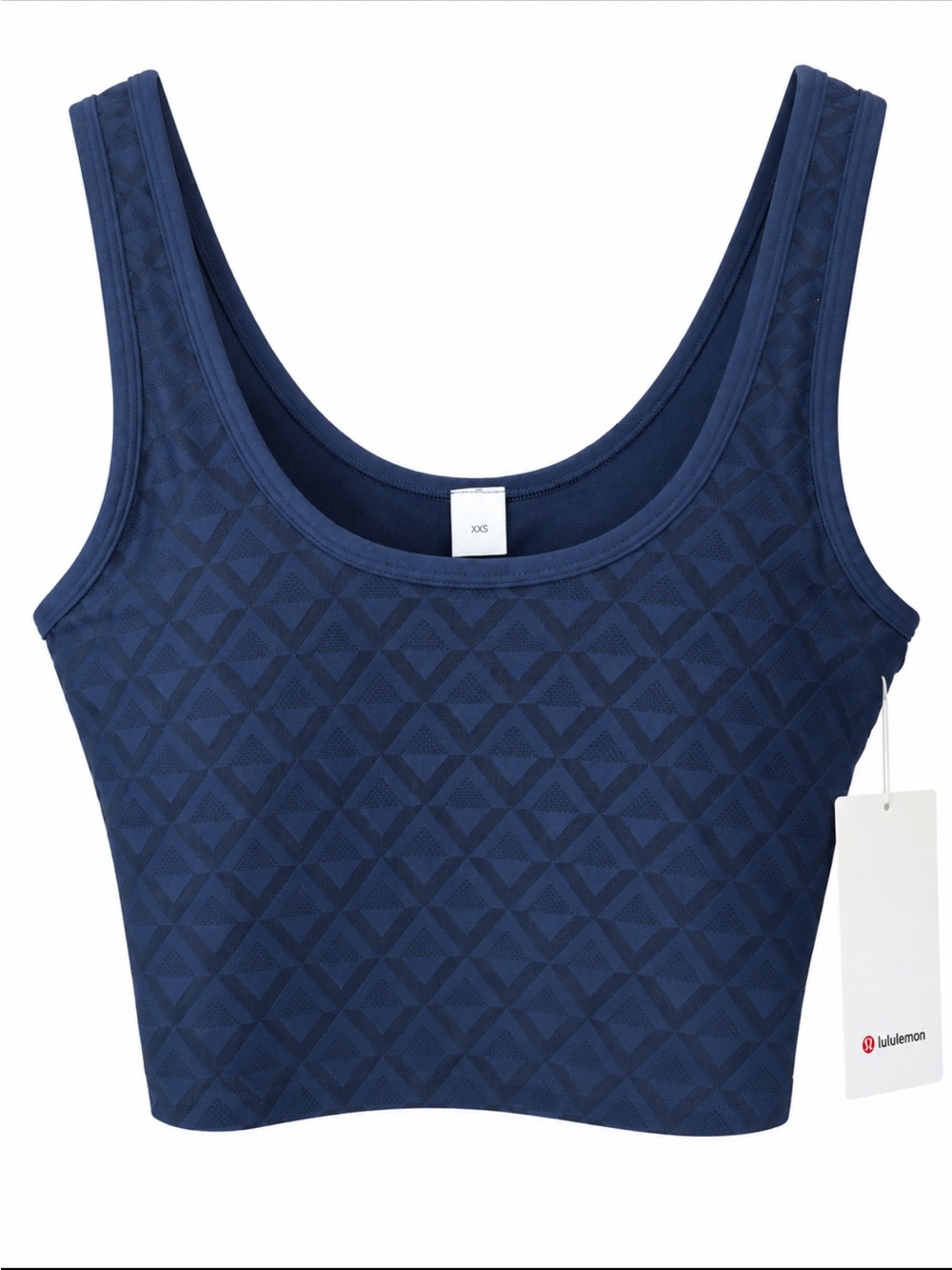 lululemon athletica Navy Textured Mesh Tennis Crop Tank